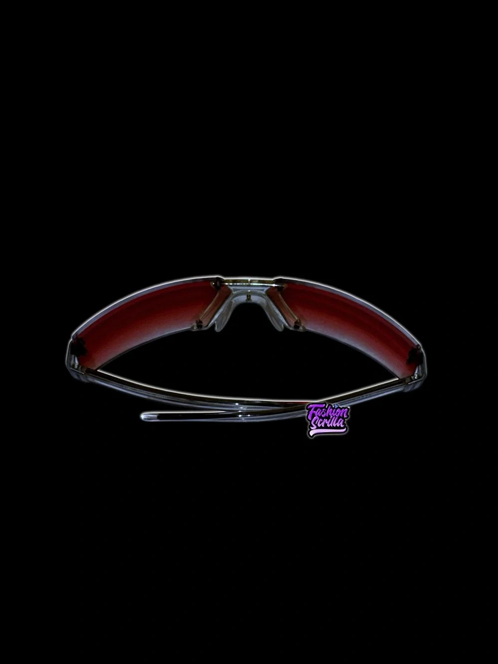 Vintage Chanel 2000s Rimless Wrap Around Y2K Neon Shield Translucent Sunglasses